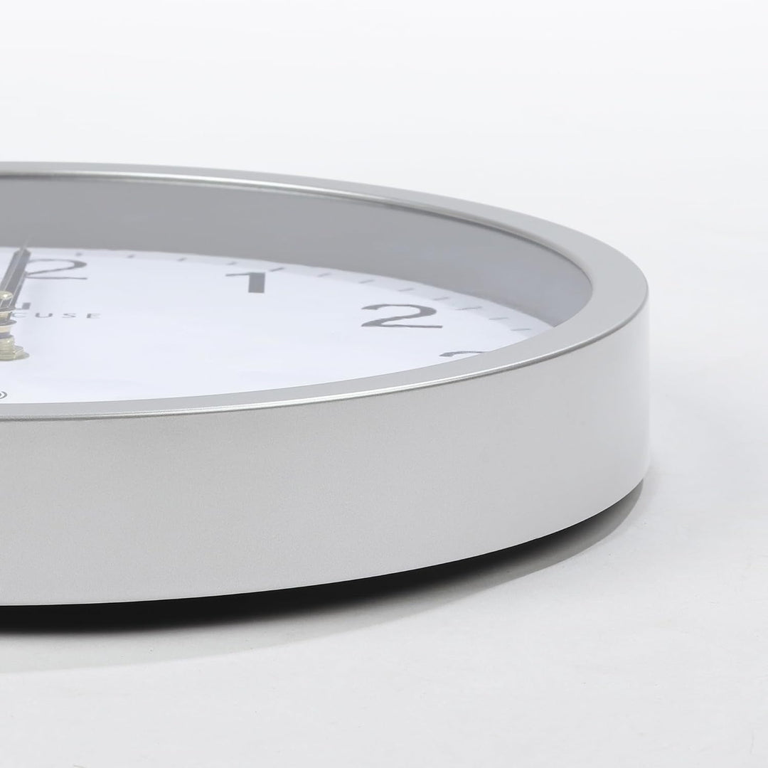 Lafocuse 30cm Wanduhr Funk Ohne Tickgeräusche Modern, Hohe Genauigkeit Funkuhr Einfach zu Lesen, Sil