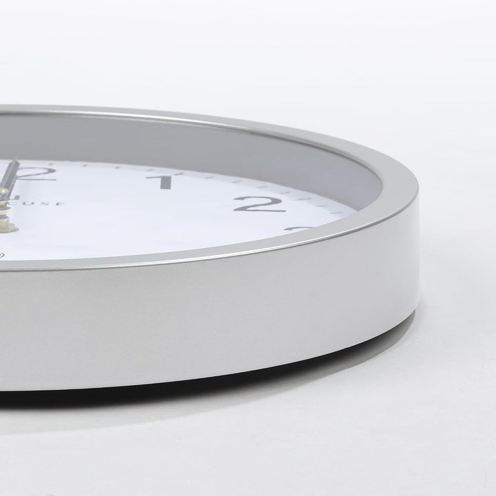Lafocuse 30cm Wanduhr Funk Ohne Tickgeräusche Modern, Hohe Genauigkeit Funkuhr Einfach zu Lesen, Sil