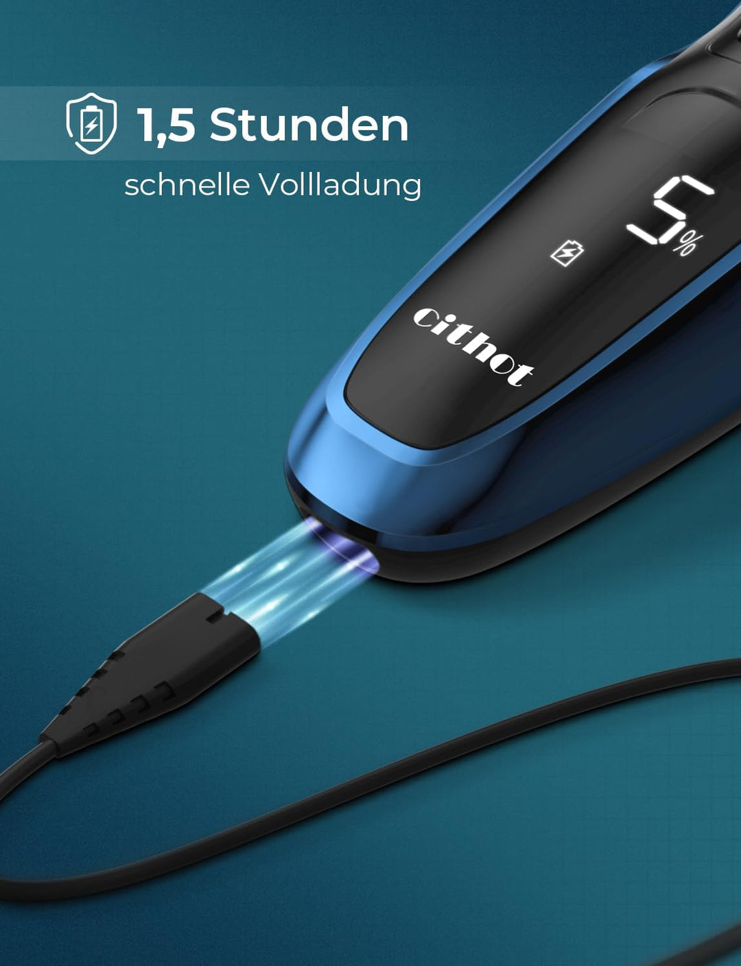 Rasierer Herren Elektrisch Rasierapparat mit Präzisionstrimmer Nass und Trockenrasierer IPX7 Elektro