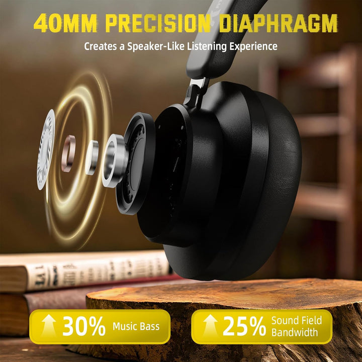 ATTACK SHARK G500 Kabelloser Kopfhörer mit Active Noise Cancelling, Over Ear Bluetooth Headset mit I