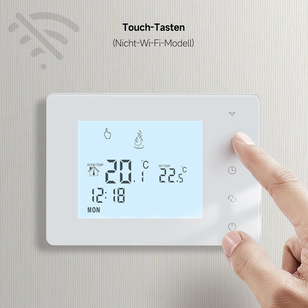 Beok Raumthermostat für Steuerung des Gaskessel und Wasserkessel, Programmierbarer Heizungthermostat