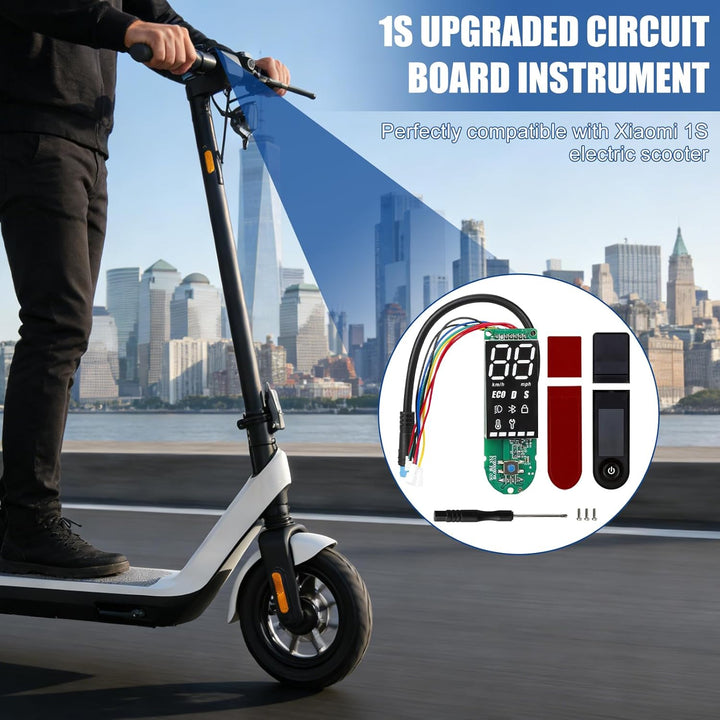 Elektroroller Dashboard für Xiaomi 1S, E-Scooter Armaturenbrett mit Abdeckung, Klare Datenanzeige E-