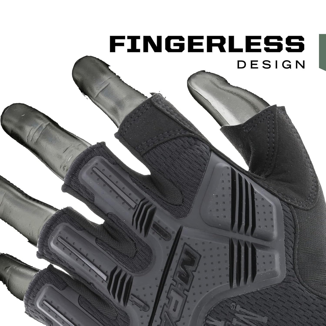 Mechanix Wear Mechanix Herren M-pact® Covert Vingerloze handschoenen (X-large, volledig zwart) Finge