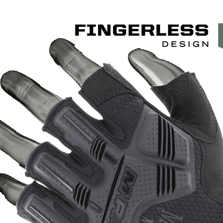Mechanix Wear Mechanix Herren M-pact® Covert Vingerloze handschoenen (X-large, volledig zwart) Finge