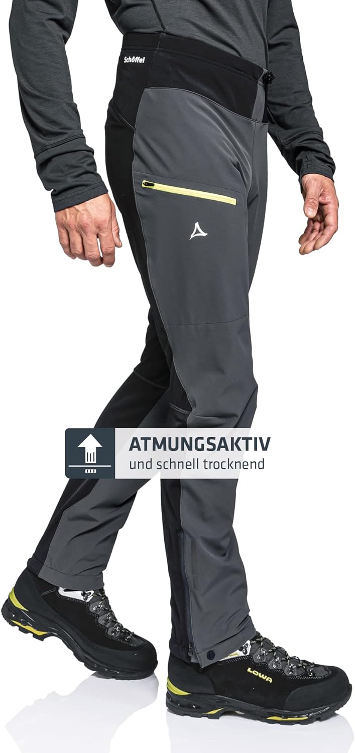 Schöffel Herren Softshell Pants Rinnen M Wind-und Wasserabweisende Winter Wanderhose mit Body Mappin