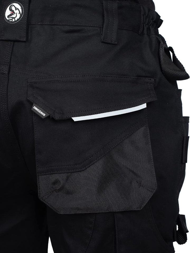 DINOZAVR Flex Lange Herren-Arbeitshose - Stretch Männer Bundhose - Elastische Cargohose mit Spandex