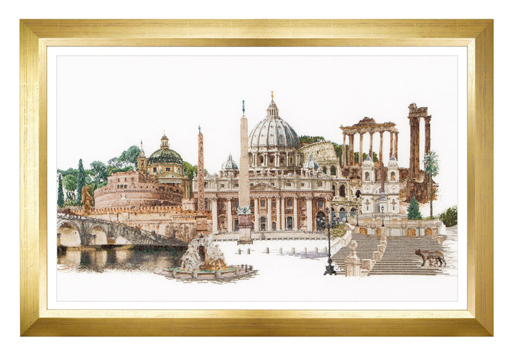 Thea Gouverneur - Kreuzstich-Set - Rom Italien- Leinen - Aida - 18 Count - Für Erwachsene - 499A 79x
