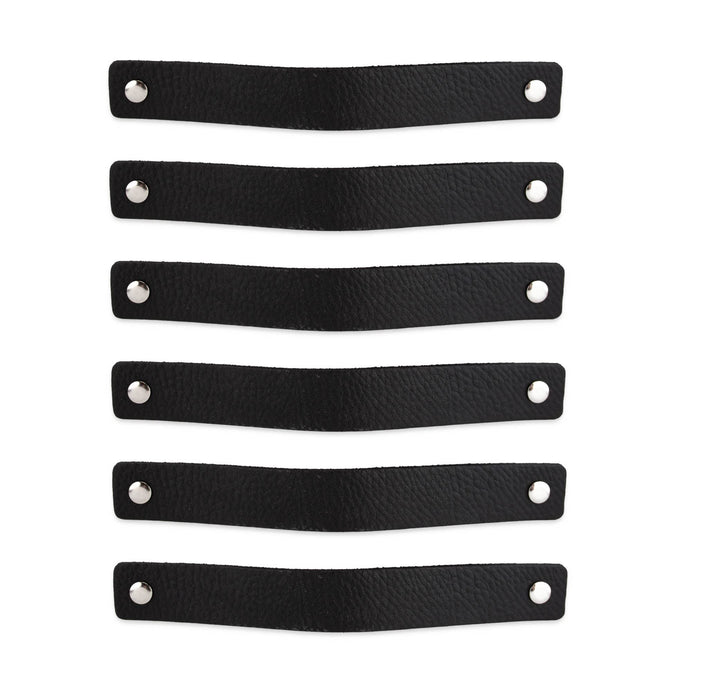 Brute Strength - Ledergriffe für Möbel - Schwarz - 12 Stück - 20 x 2,5 cm - Schrankgriff, Türgriff f