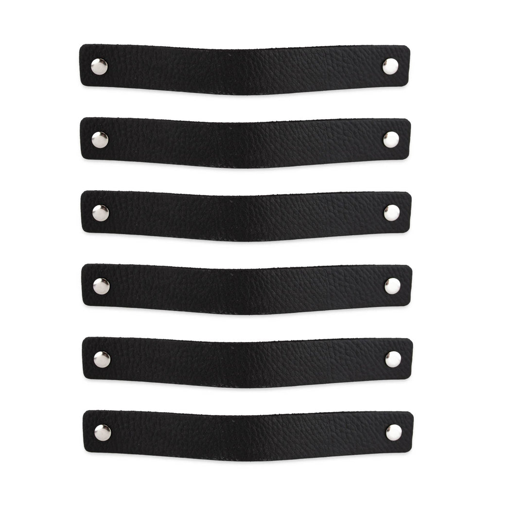 Brute Strength - Ledergriffe für Möbel - Schwarz - 24 Stück - 20 x 2,5 cm - Schrankgriff, Türgriff f