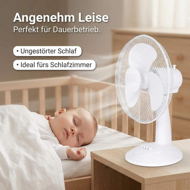 LEX XXL Tischventilator Premium Ventilator Windmaschine Ø30 cm, 3 Geschwindigkeiten, Leistung: 45 Wa