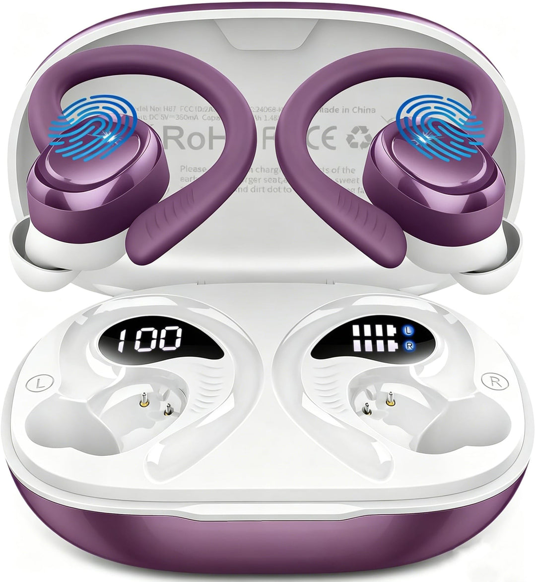 Bluetooth 5.4 Kopfhörer Sport, 2026 In Ear Kopfhörer Kabellos Bluetooth mit 6D Stereo/4 ENC Mic, 50H