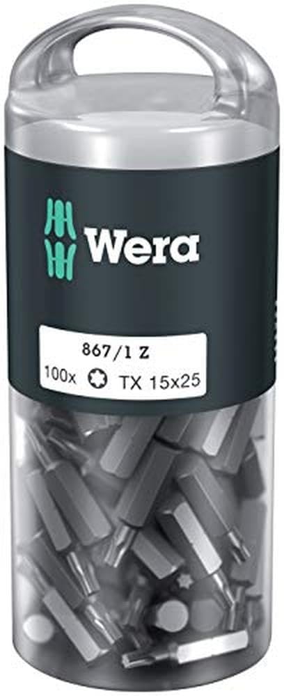 Wera 05072447001 867/1 Z TORX® DIY Bits, TX 15 x 25 mm, 100-teilig, TX 15 x 25