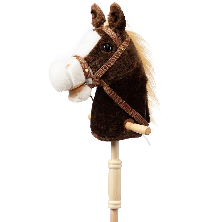 BEJOY Steckenpferd Kinder Spielzeug Pferd 91cm, Hobby Pferd Holzpferd Plüschpferd zum Reiten mit ech
