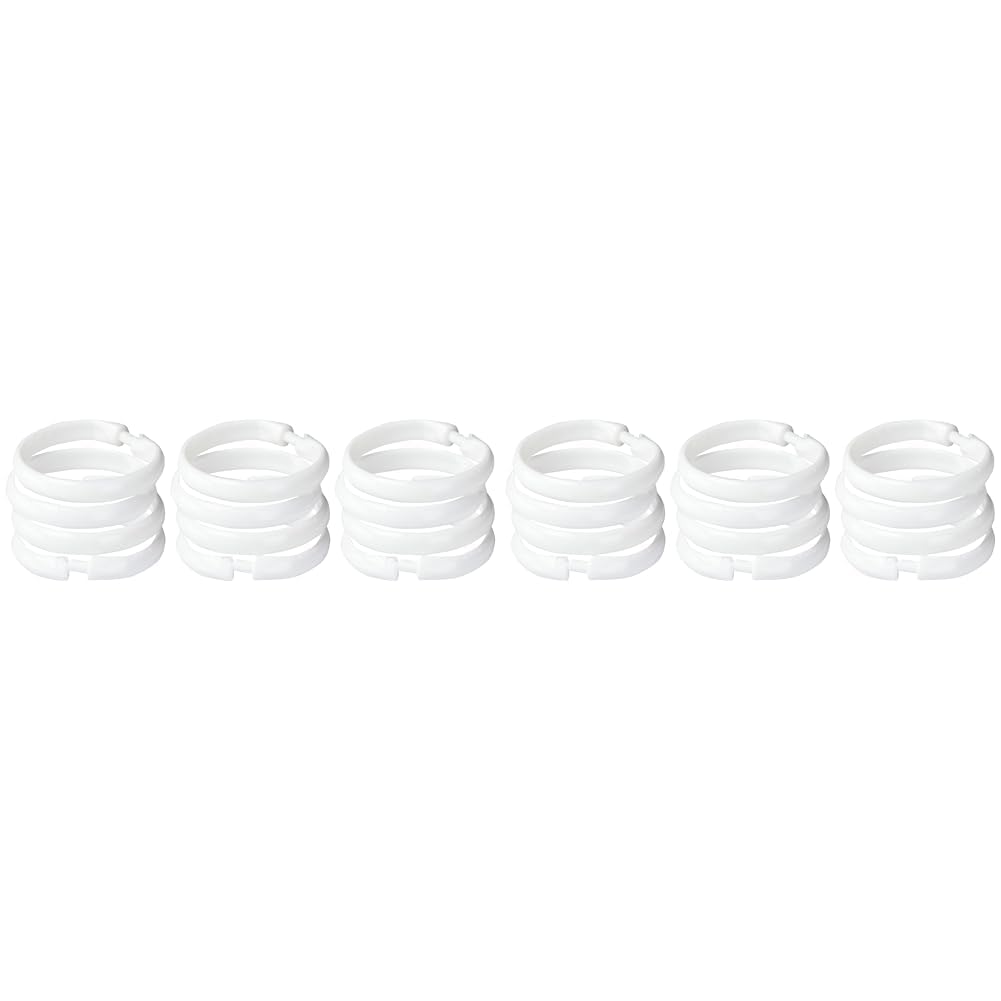 WENKO Duschvorhangringe gross Weiss 12er Set 12er Set Weiss (Packung mit 2)