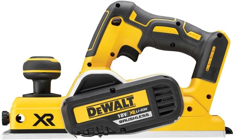 DeWalt Akku-Hobel (18 Volt, bürstenlos, Hobelbreite 82 mm, Messerwellendurchmesser 48 mm, inkl. Zube