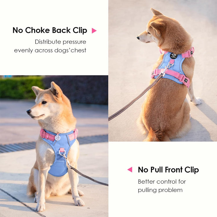 PHOEPET No Pull Hundegeschirr, reflektierende Hundeweste, mit weichem Trainingsgriff für kleine, mit