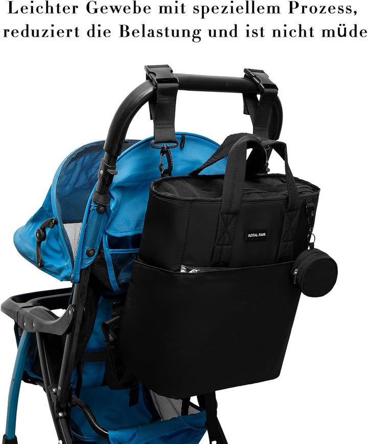 ROYALFAIR Baby Wickelrucksack Wickeltasche Rucksack mit tragbarer Wickelauflage, Windeltasche mit Fä
