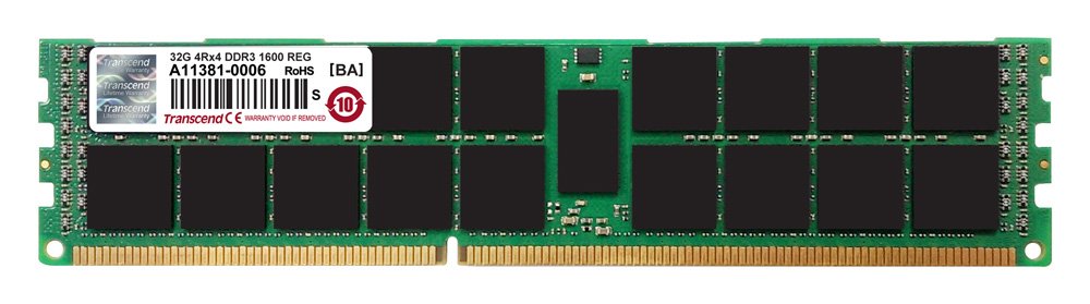 Transcend TS32GJMA334P JetMemory Arbeitsspeicher 32GB (1600MHz, CL11) für Mac Pro DDR3-RAM 32GB REG-