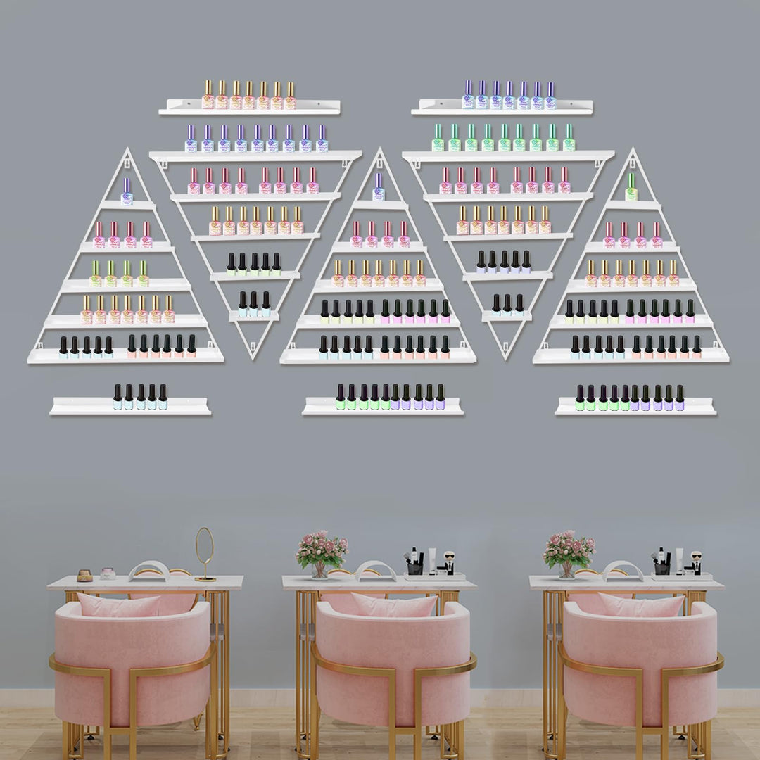 Nagellack Regal Wand Kosmetikorganiser, 6 Stück Nagellackregal Metall, 5 Etagen Nagellackständer Reg
