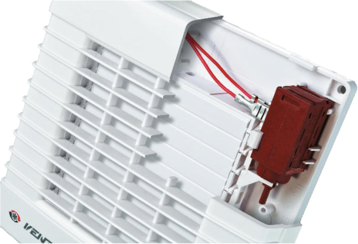 VENTS Axialer Abluftventilator für Wände MA 100 VT mit Zugschalter & Nachlauf