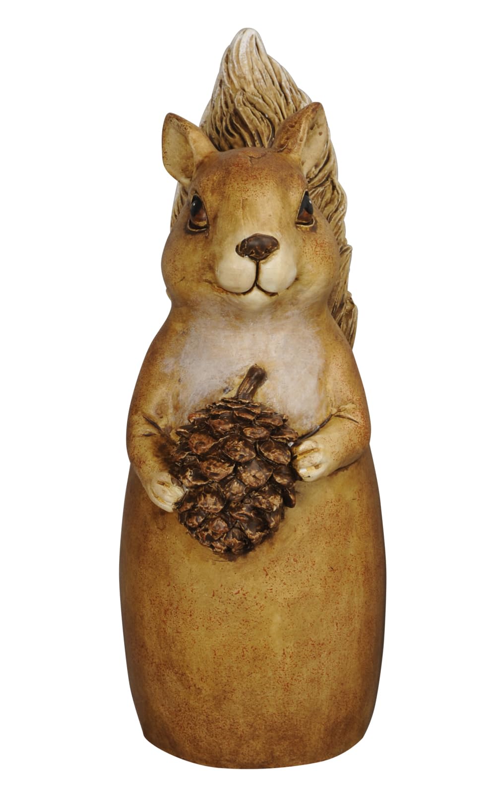 Zaunhocker Eichhörnchen H:20 cm aus Polyresin - Zaun Deko Garten, Tierfigur Pfostenhocker, Zaunfigur