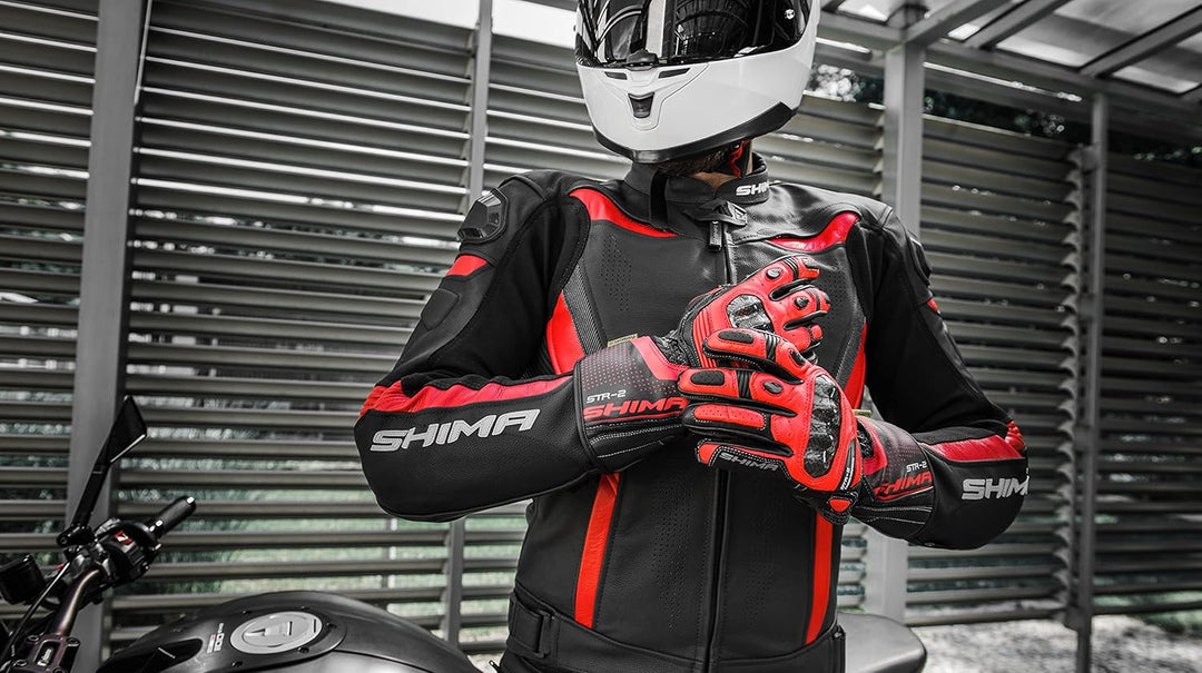 SHIMA CHASE BLACK, Leder Sport Motorradjacke mit Protektoren (48-60) (54, Schwarz) Jacke 54 Schwarz,