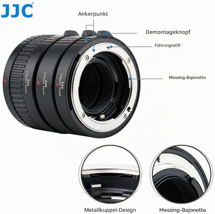 JJC Autofokus Zwischenringe (AF) mit TTL-Belichtung für Makrofotographie 12mm, 20mm und 36mm (Passen