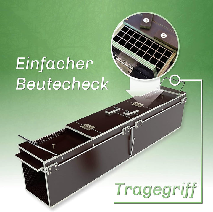 Martenbrown® Katzenfalle Gross 120cm I Dient auch als Waschbärfalle oder Marderfalle I Marder Kasten