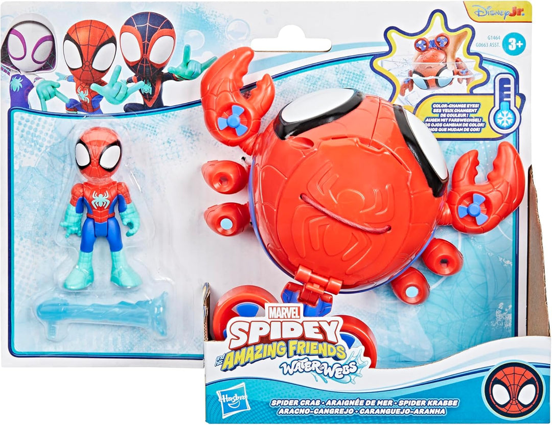 Marvel Spidey und Seine Super-Freunde – Water-Webs Spidey Spielzeug mit 7,6cm Figur & U-Boot – Farbw