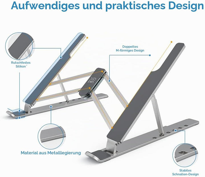 XPPen Ständer für den Schreibtisch, Portable Stütze, Halterung mit 6 verstellbaren Winkeln, ergonomi
