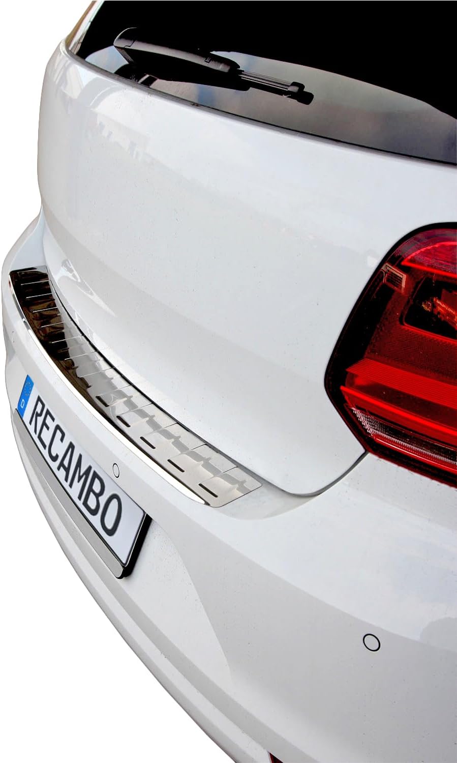 Recambo Ladekantenschutz Edelstahl Chrom kompatibel für Vw Polo V 6C | 04.2014-2017 | Mit Abkantung