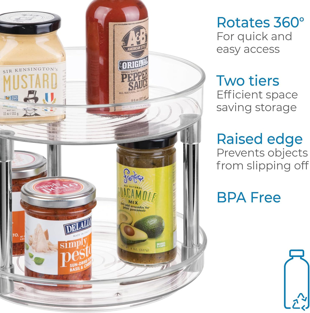 iDesign 56600 Küchen Organizer, grosser Drehteller mit 2 Ebenen aus BPA-freiem Kunststoff für den Vo
