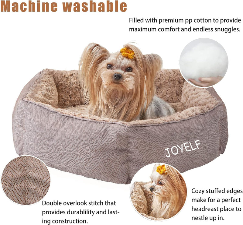 JOYELF Hundebett Waschbares beruhigendes Katzenbett, Anti-Angst-Hundebett & Sofa, süsses Plüschtierb