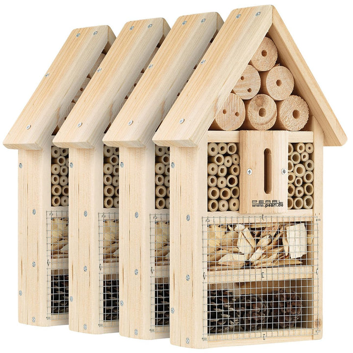 PEARL Bienenhotel: 4er-Set Insektenhotel-Bausätze, Nisthilfe und Schutz für Nützlinge (Insektenhotel