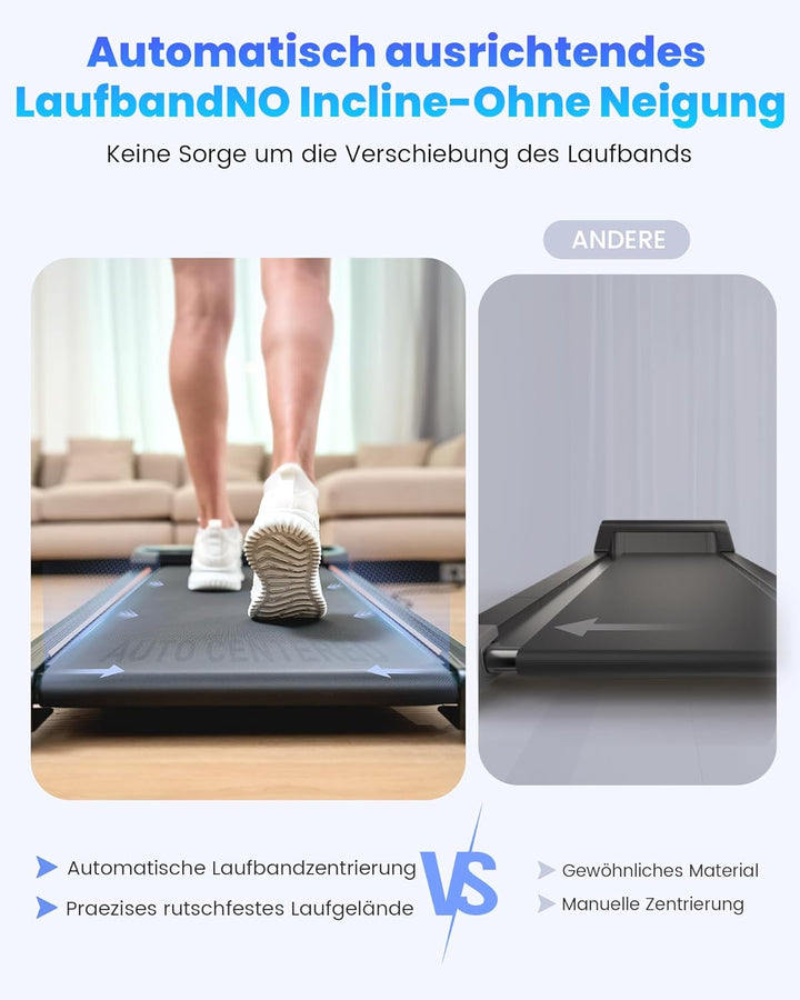 Laufband für Zuhause mit Neigung, Walking Pad mit 7° Steigung, 2.5 PS Laufband Steigung mit LED Anze