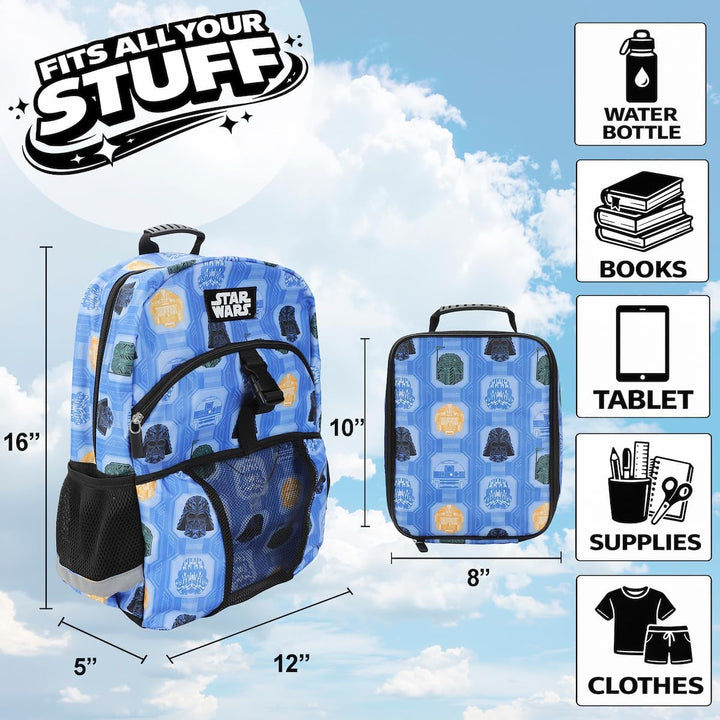 Bioworld 40,6 cm Rucksack und Lunchbox-Set für Schule und Reisen, Star Wars The Dark Side, Star Wars
