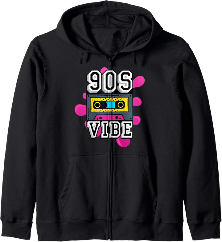 90er Jahre Retro Motiv für Partys und als Kostüm Verkleidung Kapuzenjacke