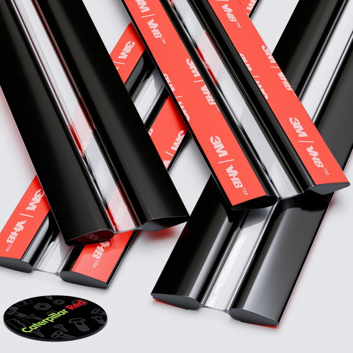 4x 200mm Schwarz Flex-Scharniere mit niedrigem Profil - Kein Klebstoff erforderlich. Selbstklebendes
