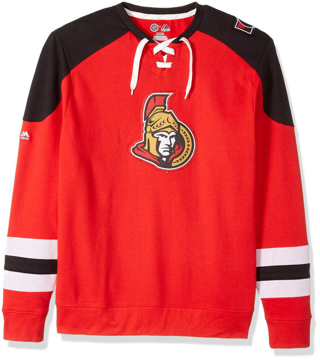 Ottawa Senators Majestic NHL "Centre" Men's Pullover Crew Sweatshirt S Rot/Schwarz/Weiss, S Rot/Schw