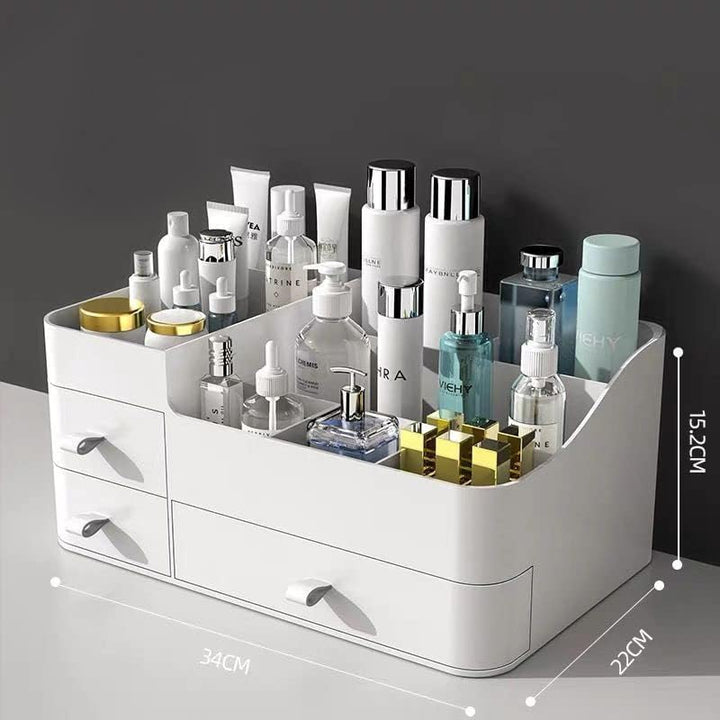 Queta Make-up-Organizer Grosse Kosmetik-Aufbewahrungsbox mit Kapazität 8 Gitter und 3 Schubladen, pa