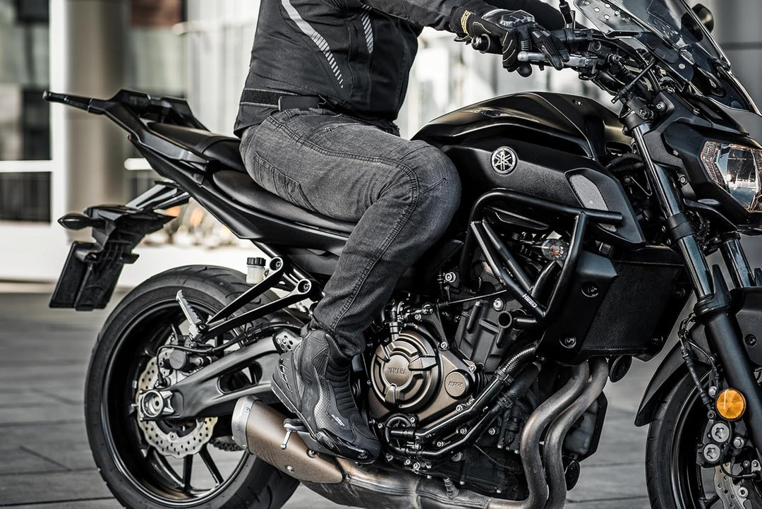 SHIMA SX-6 Men, Motorradsteifel Herren | Verstärkte Leder Motorradschuhe mit Seitlichem Reissverschl