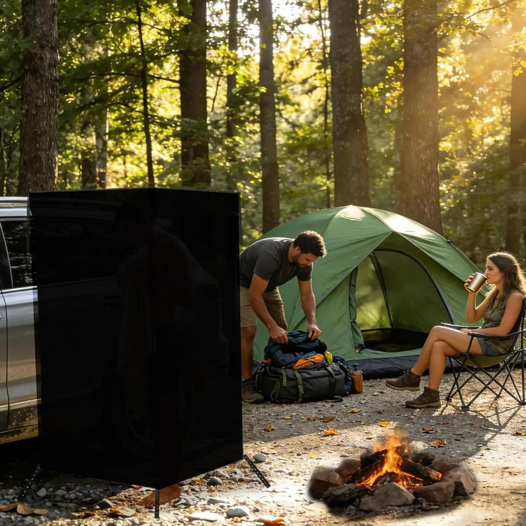 Schwarz Camping Dushzelt, 180X100X100CM Universal Outdoor Privatsphäre Campingdusche Abdeckhaube, Tr