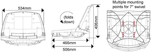 Oceansouth Fisherman Klappsitz für Boote Grau/Weiss, Grau/Weiss
