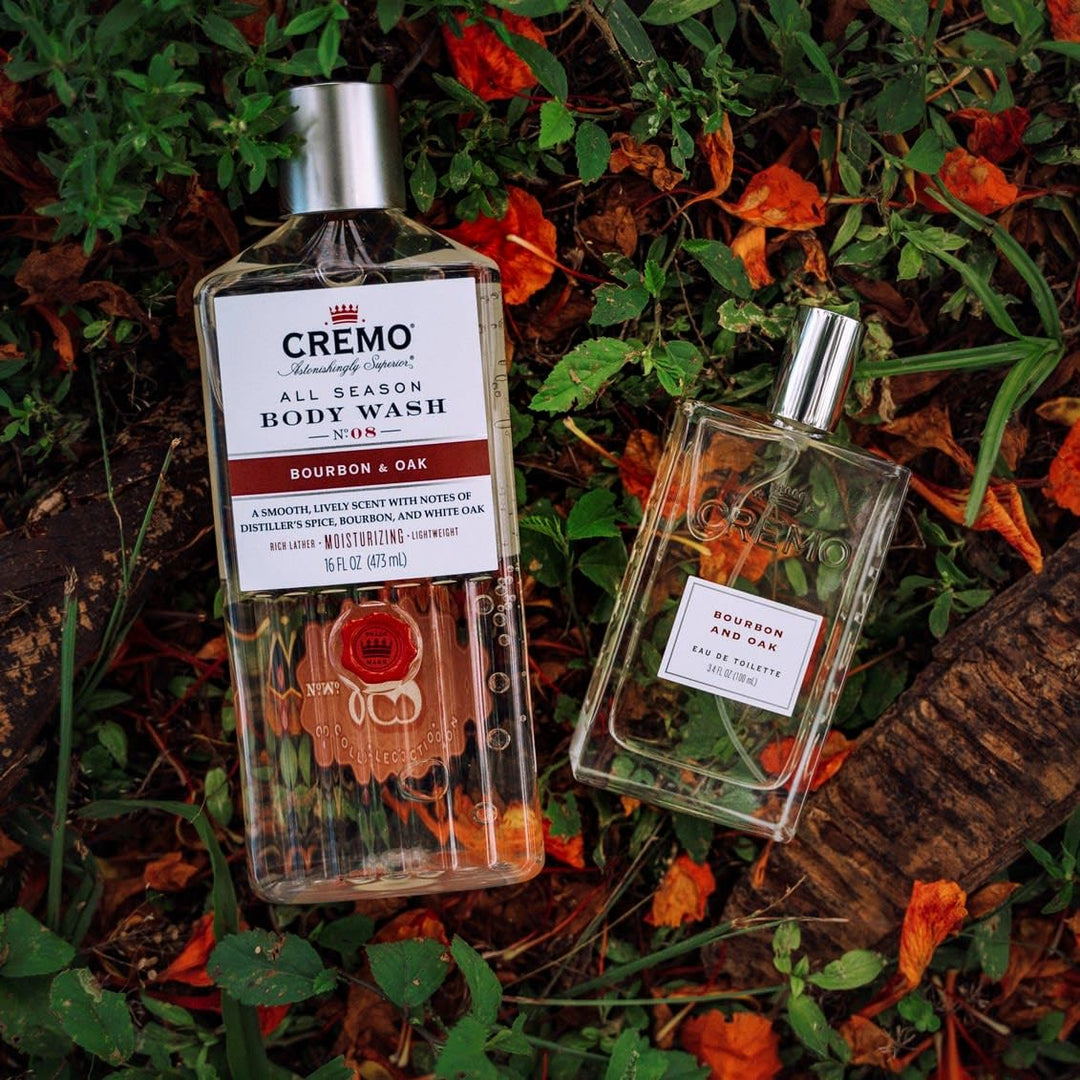 CREMO BOURBON & OAK Geschenk Set für Männer - Eau de toilette 100ml + Gel Douche 473ml - warm, würzi