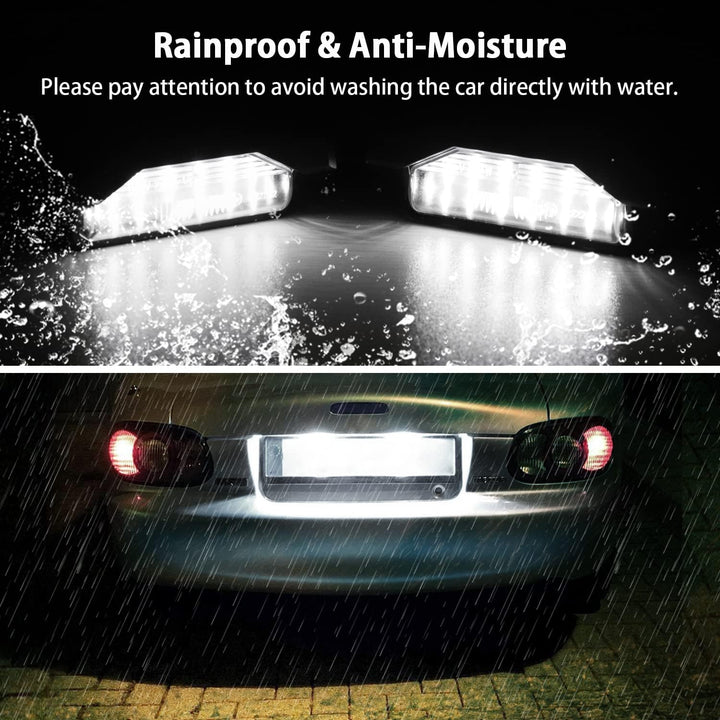 Asasytal 2 x LED Nummernschildbeleuchtung 12V hintere Kennzeichenbeleuchtung Mit Basis 18 SMD Hellwe