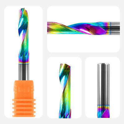 SpeTool 5 Stück Alu Fräser 6mm Schaft VHM Fräser Schaftfräser Fräser Aluminium 22mm Schnittlänge Ein