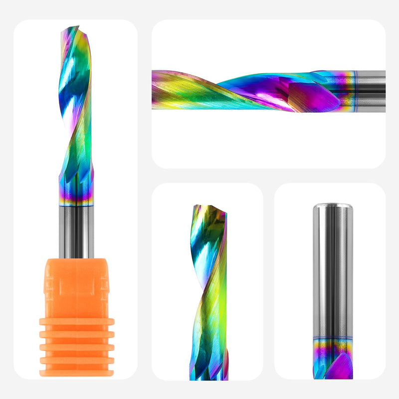 SpeTool 5 Stück Alu Fräser 6mm Schaft VHM Fräser Schaftfräser Fräser Aluminium 22mm Schnittlänge Ein