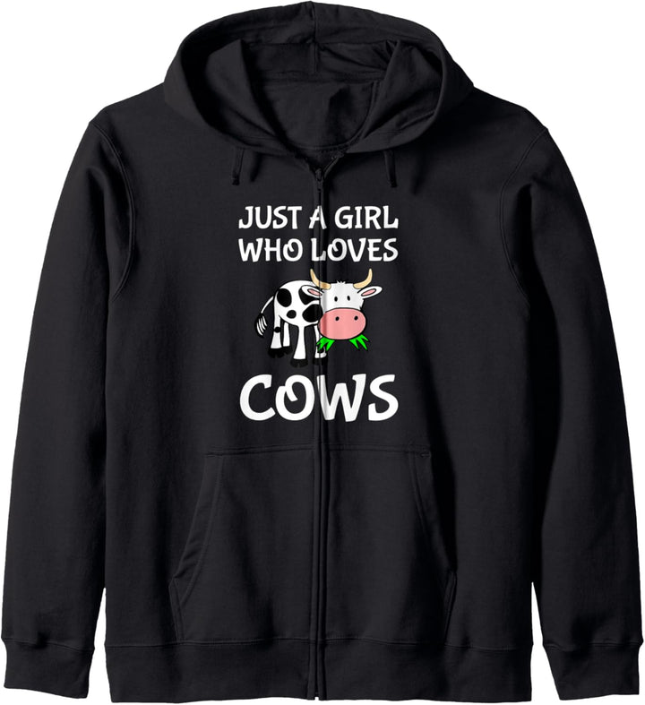 Just A Girl Who Loves Cows Cute Cow Kapuzenjacke