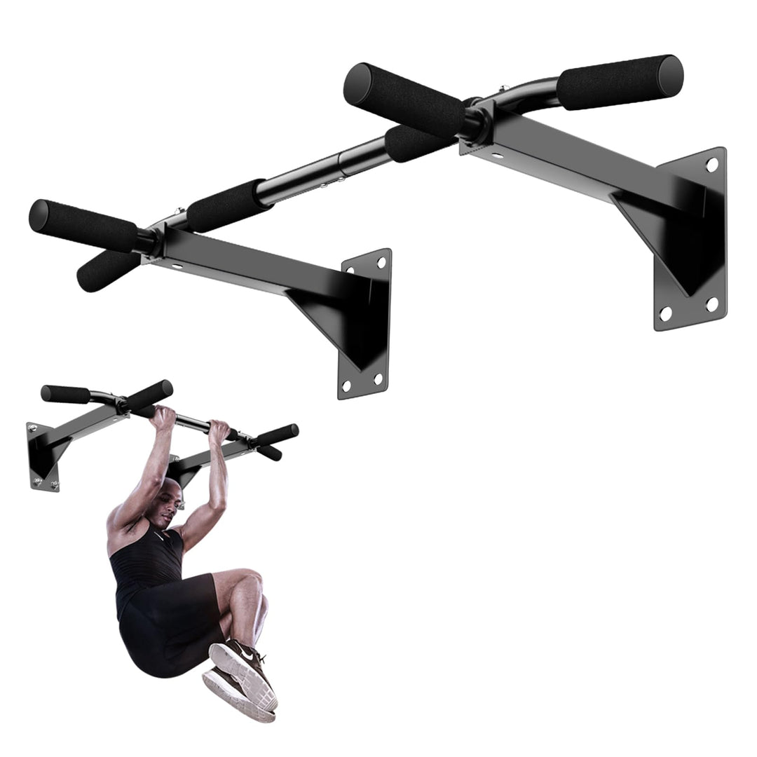 Wandmontage Fitness Klimmzugstange mit Rutschfeste Griffe, Wandhalterung Pull Up Bar, Wandmontiert K