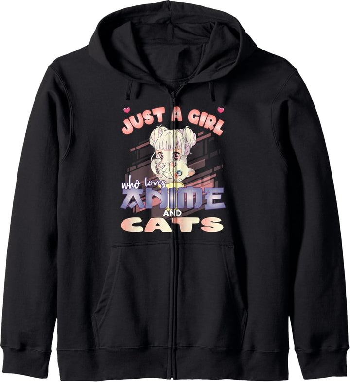 Just a Girl who Loves Anime and Cats Lover for Teen Kapuzenjacke